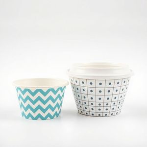 Conteneurs à soupe blancs personnalisés en gros, 230 g/m², 4 oz, coupes à glace avec couvercles, bols à glace jetables - Product Image 4