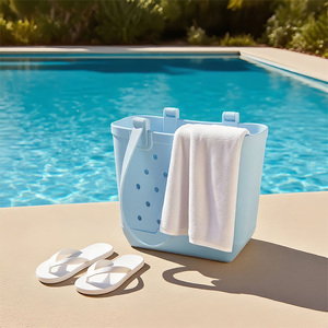 Sac Croc en EVA imperméable avec trous, personnalisé, pour femme, sac à main XL, sacs fourre-tout, sac de plage en silicone, vente en gros - Product Image 2
