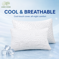 Oreiller rafraîchissant en mousse à mémoire de forme déchiquetée réglable, taille Queen, housse lavable, certifié CertiPUR-US, en stock