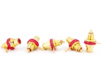 Amplificateur audio RCA plaqué or AV Lotus Mother ROUGE