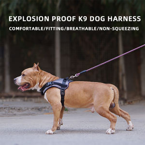 เสื้อกั๊กฝึกทำงานแบบระเบิดสะท้อนแสงปรับได้สายจูงสุนัขยุทธวิธีสำหรับสุนัขขนาดใหญ่ปานกลางแฟชั่นกีฬาไม่ดึงสัตว์เลี้ยง - Product Image 2