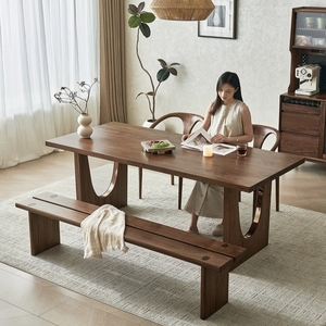 Table à manger en bois massif personnalisable épaissie grande <span class=keywords><strong>planche</strong></span> pour hôtel appartement villa-table à thé pour restaurant ou usage domestique - Product Image 2