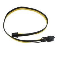 PCI-E 6 Pin ke PCI-E 8 (6+2) Pin Kabel Adaptor Daya Komputer 16AWG Berkualitas Tinggi 60cm