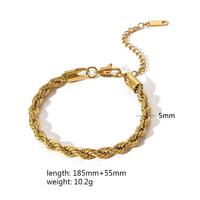 Nuevas Pulseras para Mujer de Acero Inoxidable Chapado en Oro de 18k, Pulsera Apilable Antideslustre con Cadena de Serpiente y Cadena de Cuerda