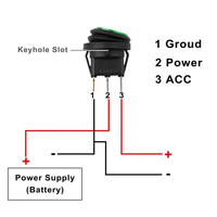 Bouton étanche Kcd1-101 avec interrupteur à bascule léger 12V 220V ouvrant 20MM interrupteur rond à 3 broches en forme de bateau