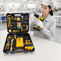 Kit combiné perceuse électrique sans fil 108 pièces 21V avec mandrin auto-serrant, ensemble d'outils de réparation OEM avec batterie 4000mAh pour le travail du bois