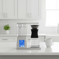Cafetera Eléctrica Inteligente Automática, Programable, con Pantalla Digital, de Acero Inoxidable, para 3 Tazas, para Hogar y Hotel