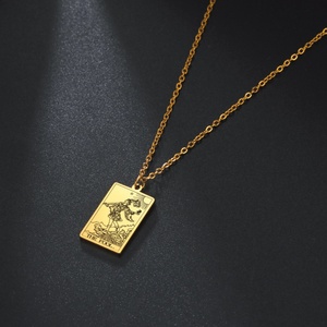 จี้สร้อยคอแบบโซ่สแตนเลสชุบทองคำ ลายอัลลอฮ์ อายะตุล อายะต์ กุรซี สำหรับชาวมุสลิม ดีไซน์เรขาคณิตทันสมัย - Product Image 5