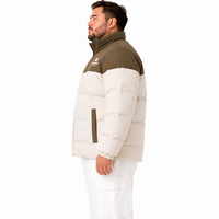 Chaqueta de plumón acolchada tejida para hombre, cuello alto, cremallera completa, bolsillos, cálida para invierno, informal, tallas grandes, extragrandes 6XL 7XL