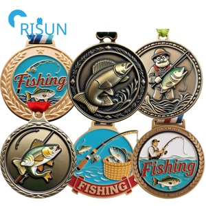 Médailles de trophée de pêche personnalisées sur mesure, fabriquées en usine, pour les compétitions de pêche, les pêcheurs, les médailles de pêche, les médailles de <span class=keywords><strong>canne</strong></span> à pêche, les médailles de poisson - Product Image 1