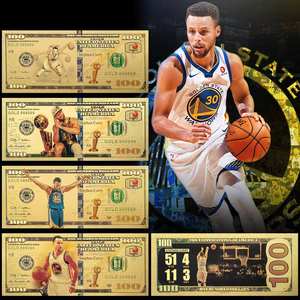 Billete <span class=keywords><strong>de</strong></span> <span class=keywords><strong>100</strong></span> Dólares Estadounidenses <span class=keywords><strong>de</strong></span> la Estrella del Baloncesto Estadounidense Curry, Billete <span class=keywords><strong>de</strong></span> Banco Chapado en Oro Plástico al por Mayor - Product Image 2