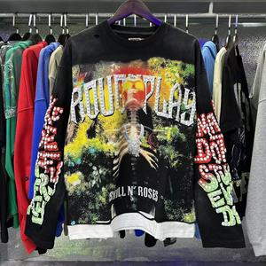 هودي رجالي عالي الجودة 100% قطن بأكمام طويلة للخريف/الشتاء، ملابس الشارع الكاجوال بتصميم عتيق مغسول - Product Image 1