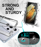 Coque de téléphone transparente antichoc en TPU PC anti-rayures avec bouton plaqué, coque arrière rigide en acrylique transparente pour iPhone 15 Pro