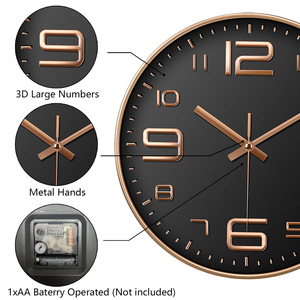 <span class=keywords><strong>Horloge</strong></span> murale moderne à <span class=keywords><strong>quartz</strong></span> de 12 pouces avec affichage à aiguilles, facile à lire, <span class=keywords><strong>mouvement</strong></span> <span class=keywords><strong>silencieux</strong></span>, motif nature morte pour salon et cuisine - Product Image 4