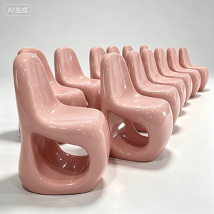 Silla Moderna <span class=keywords><strong>de</strong></span> FRP Y048, Color Rosa Brillante, Diseño Hueco, Silla Individual <span class=keywords><strong>de</strong></span> Fibra <span class=keywords><strong>de</strong></span> Vidrio para Centro Comercial, Cafetería, Decoración del Hogar, Sala <span class=keywords><strong>de</strong></span> Espera, Comedor - Product Image 1