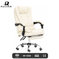 Chaise de bureau pivotante ergonomique inclinable moderne de luxe en PU pliable avec accoudoirs réglables pour hôtel et usage domestique