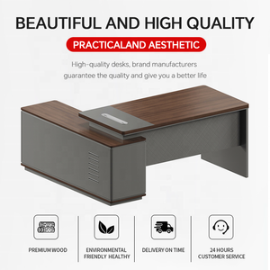 Ceo Luxury Modern L Shaped Executive Office Table Boss Muebles de oficina Escritorios de madera Computadora Escritorio de oficina Gerente Mesa Escritorio - Product Image 4