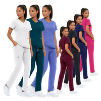 Ensemble de blouses médicales respirantes et extensibles pour infirmières, vente en gros d'usine, logo personnalisé OEM pour hôpitaux et cliniques