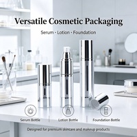 Flacon cosmétique haut de gamme anti-oxydation, emballage sous vide, 15 ml, 30 ml, 50 ml, flacons sans air pour crème visage, argenté, doré, électro-plaqué