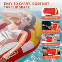 Isla Flotante Rectangular Inflable de PVC, Flotador para Piscina, Colchoneta Flotante, Tumbona Flotante para Exteriores