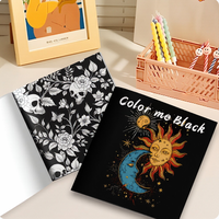 Livre de coloriage Colorme noir et blanc à couverture souple - 24 pages, motif chats et fleurs mignons, pour soulager le stress et la relaxation, imprimé