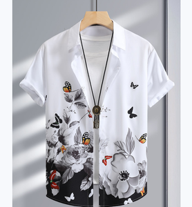 <span class=keywords><strong>Camicia</strong></span> Casual Estiva da <span class=keywords><strong>Uomo</strong></span> con Stampa Digitale, Antirughe e Traspirante - Product Image 1