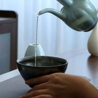 Authentique tasse à thé Jian Zhan faite à la main, bol à thé en céramique de type Jian avec effet de tache d'huile, service à thé Kung Fu traditionnel chinois de la dynastie Song