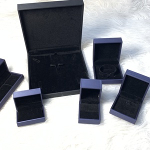 Factory Wholesale Luxury Custom Design Leather Velvet Flip Jewelry <b>Gift</b> <b>Box</b> Set Pendant Necklace Jewelry <b>Box</b> for <b>Small</b> Business - Product Image 4