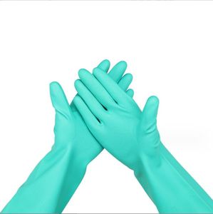 ถุงมือไนไตรล์แบบหนาพิเศษ 15 มิล บุขนด้านใน สีเขียว ยาว 33 ซม. ปลายแขนตรง ปราศจากน้ำยาง ทนต่อการฉีกขาด กันลื่น ป้องกันสารเคมี - Product Image 3