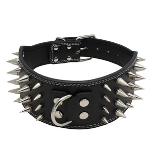 Collares de perro de <span class=keywords><strong>3</strong></span> pulgadas de ancho con tachuelas de cuatro filas - Product Image 6
