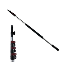 Poteau d'extension télescopique de 30 pieds de 9m avec pointe en métal pour changeur d'ampoule Rouleau de peinture Duster Nettoyage de vitres Lampes suspendues