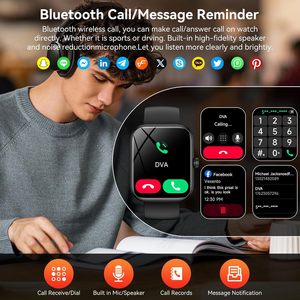Montre connectée avec écran tactile HD de 1,83 pouces, Alexa intégrée, suivi d'activité physique, notifications Bluetooth, moniteur de fréquence cardiaque 24/7, moniteur de sommeil, IP68 - Product Image 2