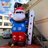 Père Noël gonflable géant personnalisé pour la plage, idéal pour les fêtes à thème estivales, la décoration extérieure et les accessoires publicitaires
