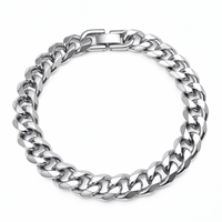 Collier chaîne cubaine unisexe en acier inoxydable à maillons épais, plaqué or, bijou tendance et à la mode, nouveau style avec fermoir