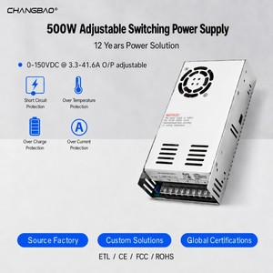 Alimentation électrique réglable 500W 12V 24V 36V 48V 60V 72V 80V 110V 220V 2A 4A 6A 8A <span class=keywords><strong>10A</strong></span> 20A 40A 500W Alimentation à découpage AC/DC - Product Image 1