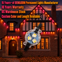 Lumières de Noël extérieures permanentes IP68 DC12V 24V 36V, 200-500 pieds, RGBW, 3 LED, source lumineuse ponctuelle à pixels, garantie 10 ans