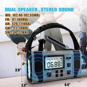 Giá Tốt Nhất Mini Internet Dab Đài Phát Thanh Không Thấm Nước Emerncy Retro FM/AM Crank Năng Lượng Mặt Trời Powered LED Ban Nhạc Di Động Đài Phát Thanh Survival - Product Image 6