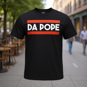 T-shirt Da Pope en coton noir, unisexe, taille adulte, design humoristique - Product Image 3