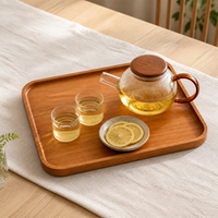 Plateau rectangulaire en bois de qualité commerciale, grand plateau de service en bois pour fromage, charcuterie, gâteau, sandwich, collation et apéritif