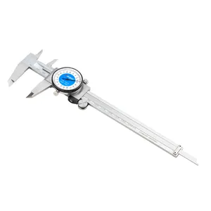 Dasqua-calibrador Vernier de graduación de acero inoxidable, Dial doble a prueba de golpes, 0-150mm, 0,02mm