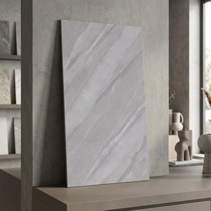 Azulejos de porcelana con aspecto de mármol gris claro exótico de 600x1200 mm, pulidos, blancos, para pisos y paredes, para proyectos. - Product Image 3