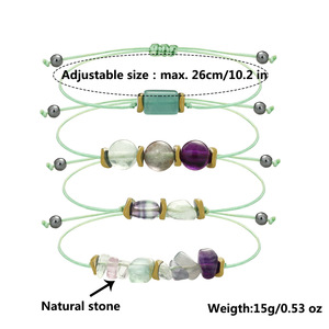 Lot de Bracelets en Pierres Brutes : Quartz Fraise, <span class=keywords><strong>Apatite</strong></span>, Perles de Cristal Naturel – Cadeau Unisexe - Product Image 6