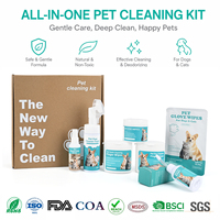 Kits de nettoyage pour animaux de compagnie de haute qualité, formule douce, hypoallergénique, pratique, lingettes pour les yeux, les oreilles et les dents, spray désodorisant pour chiens