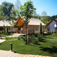 Maison de glamping de luxe préfabriquée, tente de safari africaine, hôtel avec salle de bain