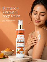 Lotion Corporelle Éclaircissante et Nourrissante Akaril au Collagène de Riz, Curcuma, Vitamine C et Acide Hyaluronique