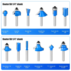 Kit de défonceuse électrique 15 pièces, embouts de 1/4 pouce, 600W, 110/220V, pour fraisage et gravure de stratifié, 30000 tr/min, machine manuelle pour menuiserie - Product Image 5