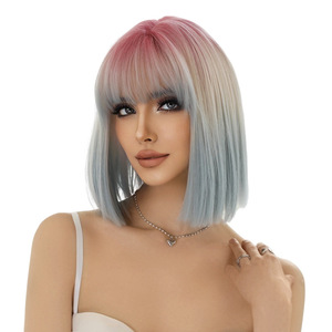 วิกผมแบบเต็มศีรษะไร้รอยต่อ  แบบยุโรปอเมริกัน ไล่เฉดสี  พร้อมหน้าม้าสไตล์ฝรั่งเศส  สำหรับ<span class=keywords><strong>ผู้</strong></span><span class=keywords><strong>หญิง</strong></span>  ช่วยลดอายุ  <span class=keywords><strong>ทรง</strong></span><span class=keywords><strong>ผม</strong></span><span class=keywords><strong>สูง</strong></span> - Product Image 5