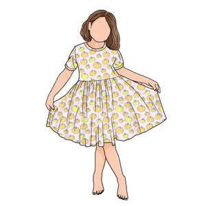 Gonna per bambini di alta qualità a manica corta <span class=keywords><strong>zucca</strong></span> colorata al ginocchio bella estate Swing plissettato per bambine - Product Image 6