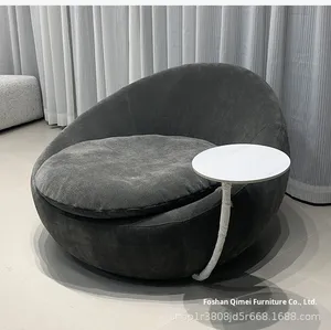 Chaise pivotante simple personnalisée italienne Chaise pivotante ronde <span class=keywords><strong>design</strong></span> moderne et minimaliste en forme de coquille d'oeuf Canapé inclinable avec <span class=keywords><strong>plateau</strong></span> <span class=keywords><strong>Table</strong></span> <span class=keywords><strong>basse</strong></span> - Product Image 3
