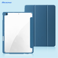 Étui de protection intégrale pour tablette Samsung Galaxy Tab S9 FE 10,9 pouces avec support pour stylet intégré, coque arrière transparente en TPU souple et PC